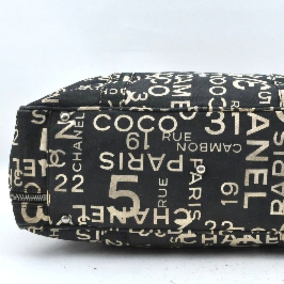 EUC Chanel Vintage Rue Cambon 31 Shoulder Bag Tote Satchel Black Ivory Travel - Picture 6 of 14